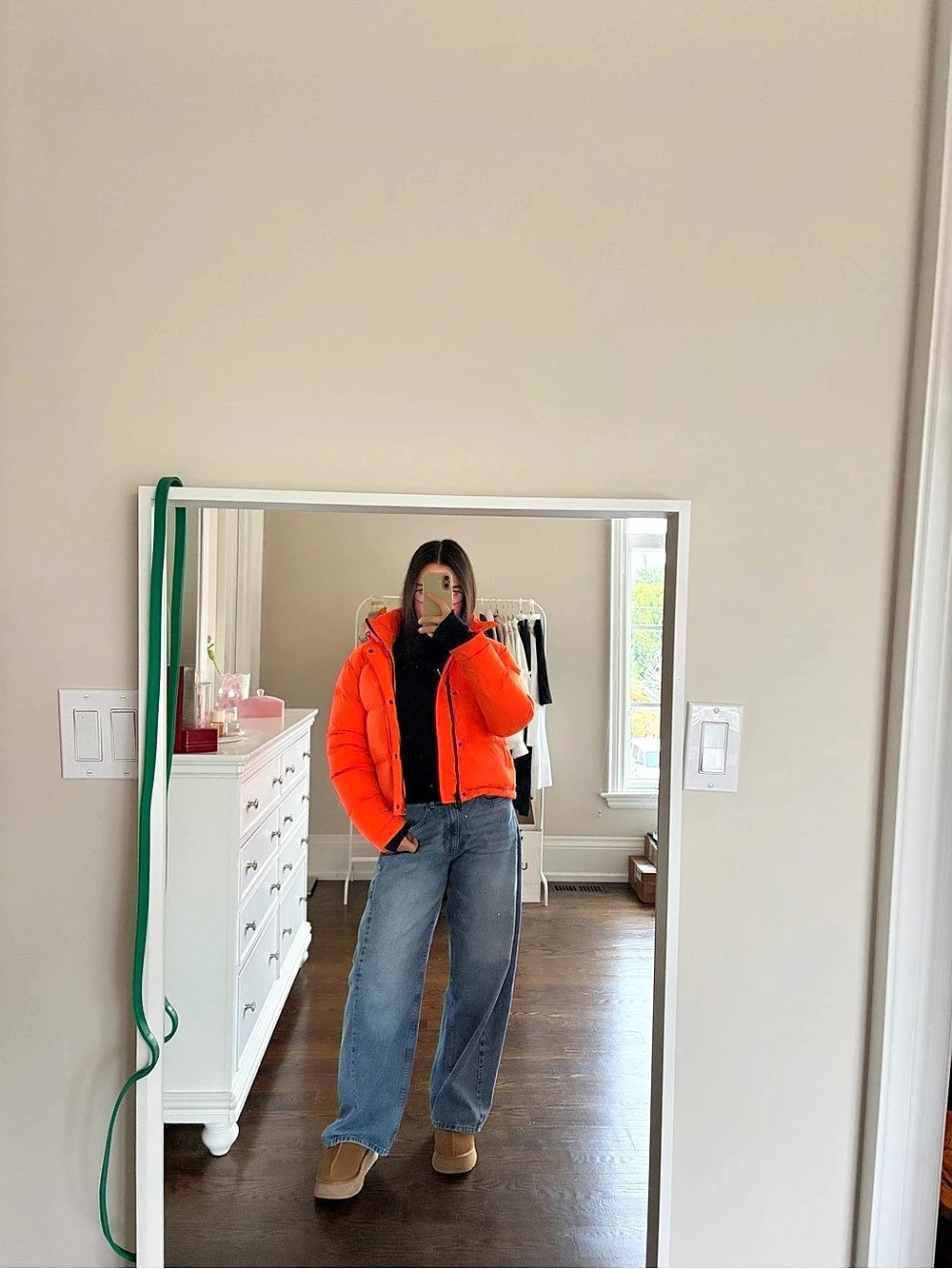 Tna The Super Puff Shorty Orange Puffer Jacket XXS